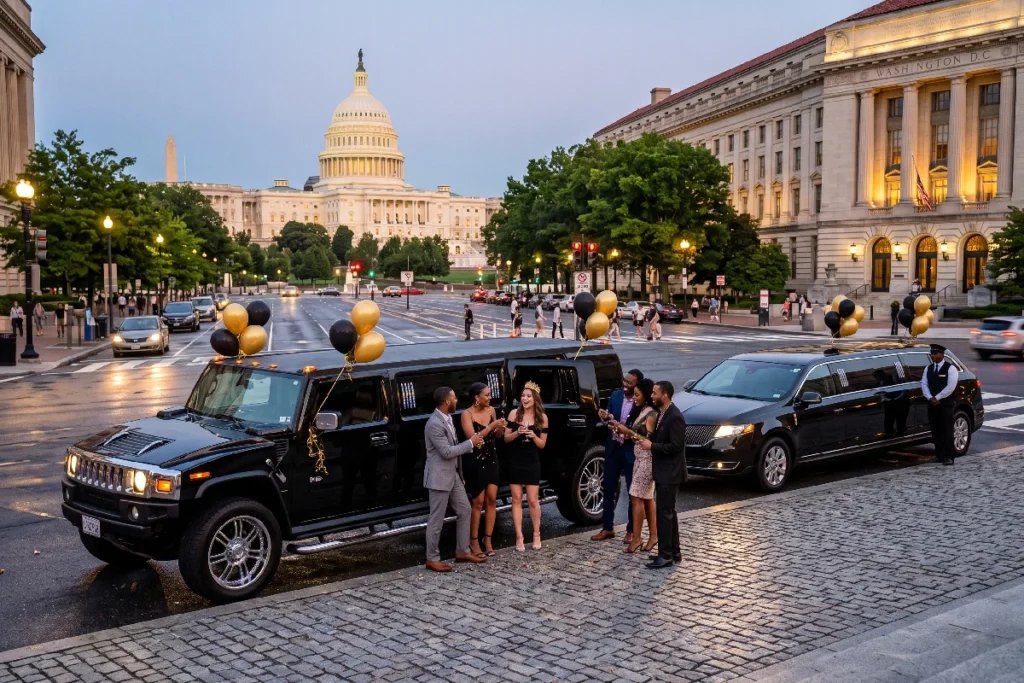 How do I book a limo for a birthday party in Washington DC? 